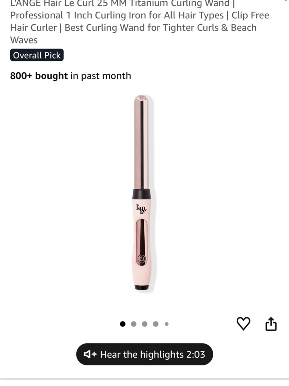 Lange Pink and Rose Gold Titanium Curling Wand
